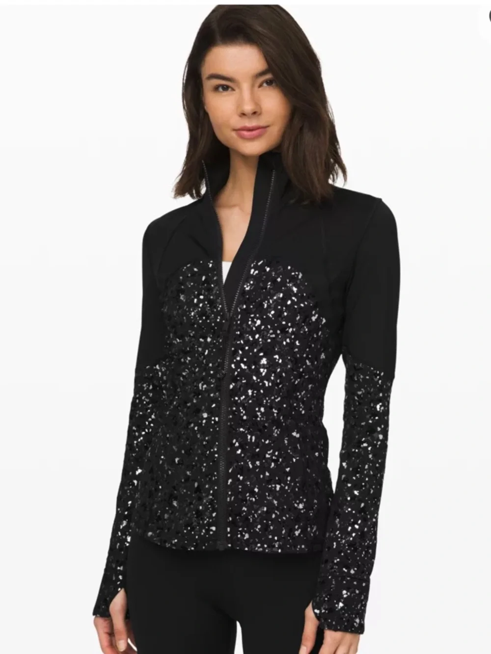 Lululemon Define Jacket Special Edition Speckle Shine Black Deep Silver Size 6 - Picture 5 of 5